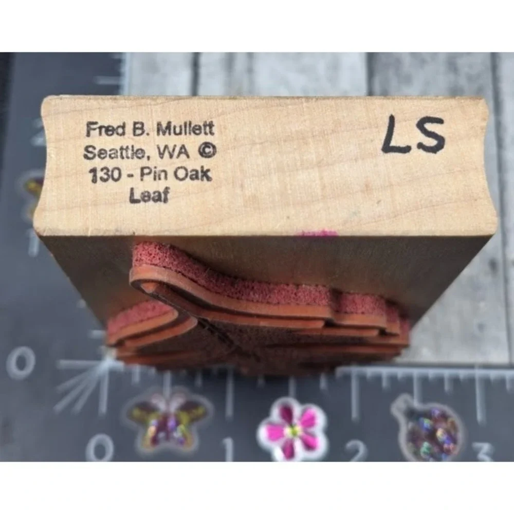 Fred Mullett Pin Oak Leaf 130 Tree Rubber Stamp Wood #L71